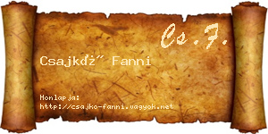 Csajkó Fanni névjegykártya