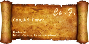 Csajkó Fanni névjegykártya
