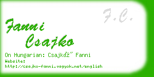 fanni csajko business card